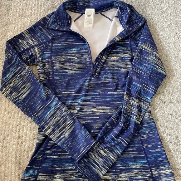 Under Armour Tops - Under Armour heat gear 1/4 zip mock neck top blue and yellow